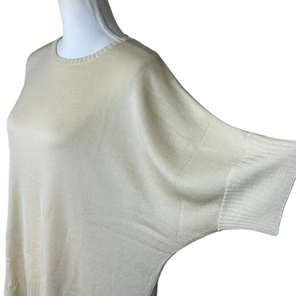 GISPA Light Sweater Women Size 14 Yellow Italian Made Knit Dolman Minimalist Top - Picture 5 of 11